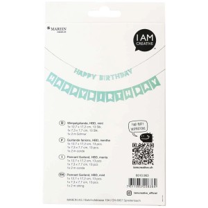 I Am Creative Wimpel-Girlande Birthday Mint, 2er-Set, für festliche Geburtstagsdeko.