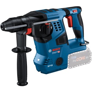 Marteau perforateur sans fil Bosch Professional GBH 18V-28 C bleu avec accessoires.