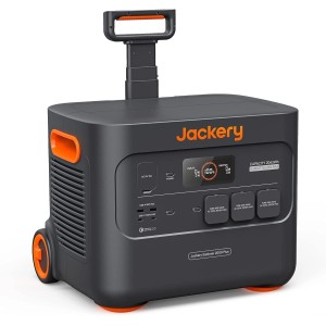 Jackery Powerstation Explorer 2000 Plus avec roues et poignée, alimentation mobile.