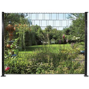 Set di strisce frangivista da giardino, 9 pezzi, con motivo giardino e aglio ornamentale viola per recinzioni a doppia barra.