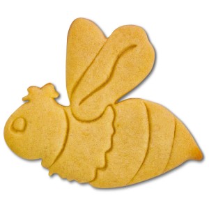 Ausstecher Biene, 7,5 cm, aus Edelstahl in Metallfarben für detailreiche Plätzchen.