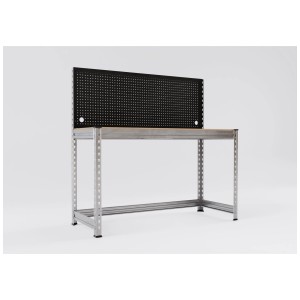 Établi AR Shelving Pro galvanisé avec panneau perforé, 150x150x60 cm, pour atelier et garage.