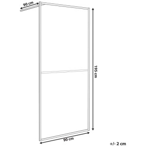 Paroi de douche Beliani Aculeo: verre transparent avec cadre noir, dimensions 195x90 cm.