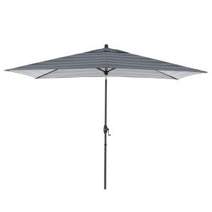 Doppler Marktschirm MyZone, 200x300 cm, blau-grau, mit Kurbelmechanik.