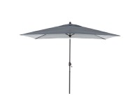 Doppler Parasol mât centre myZone Auto Tilt rayures cubiques Bleu Gris 300x200cm