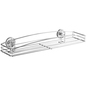 Wenko Maxi ripiano Milazzo, cromo/bianco, cestello in filo metallico con fissaggio Vacuum-Loc.
