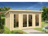 Carlsson Holz-Gartenhaus Pultdach Unbehandelt 400 cm x 294 cm