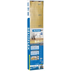 Verpackung der Selitflex Trittschalldämmung 18 m² mit 1,6 mm Stärke.