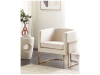 Beliani Sessel Sirkka Samtstoff Beige