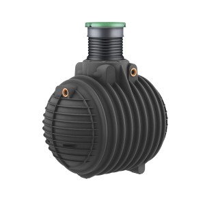 Garantia Columbus 3700 L fosse septique avec agrément DIBt, cuve enterrée en plastique noir.