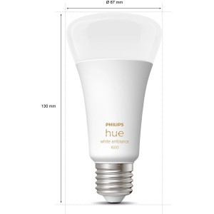 Philips Hue White Ambiance E27 LED Lampe, 13W, dimmbar, warmweiß bis kaltweiß.
