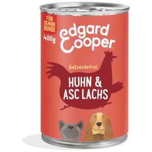 Edgard & Cooper alimento umido per cani anziani con pollo e salmone, 6 lattine da 400g.