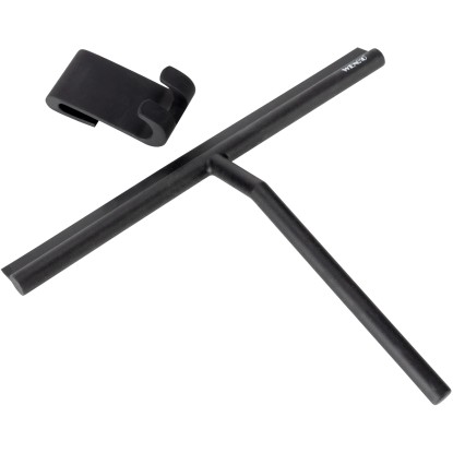 Wenko Badezimmerwischer Mola XXL Edelstahl / Silikon Schwarz Breite 32 cm