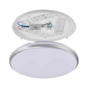 Plafonnier LED CCT blanc Eglo Expert Margidore, Ø 34 cm, adapté aux pièces humides.
