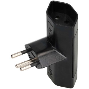 Adaptateur noir T12 avec 2 prises T13 pour extension de prise.