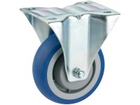 Rotella fissa da trasporto acciaio zincato Blu Ø 8 cm / altezza 10,8 cm