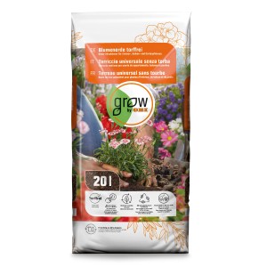 Sacco di terriccio universale GROW by OBI, senza torba, 20 l. Per piante da interno, balcone e giardino.