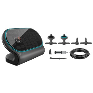 Set irrigazione solare Gardena AquaBloom L per irrigazione automatica in giardino.