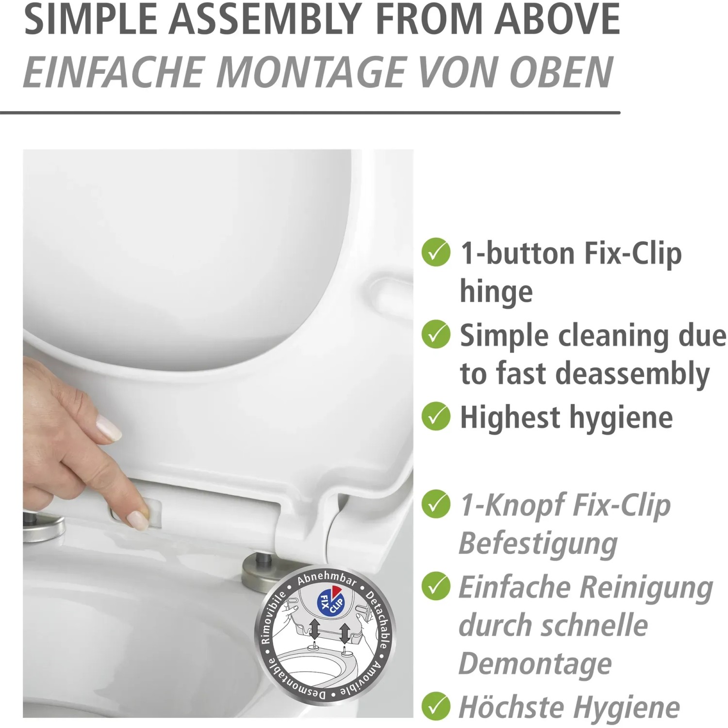 Wenko Premium-WC-Sitz Slate Rock Easy Close Duroplast