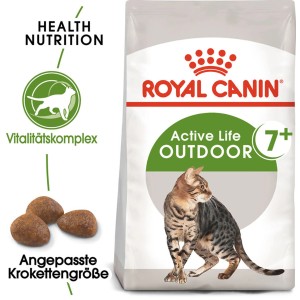 Royal Canin Outdoor 7+ cibo per gatti, alimento secco per gatti anziani che vivono all'aperto, confezione da 4 kg.
