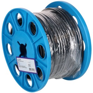 Câble noir TDLR H03VV-F3G0,75 au mètre sur touret bleu.