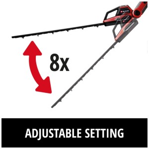 Taille-haie télescopique sans fil Einhell GP-HH 18/50 : tête inclinable à 8 positions.