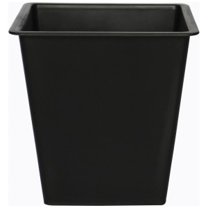 Pot de fleurs Wave noir conique, Ø 28 cm, hauteur 40 cm, en polyrotin.