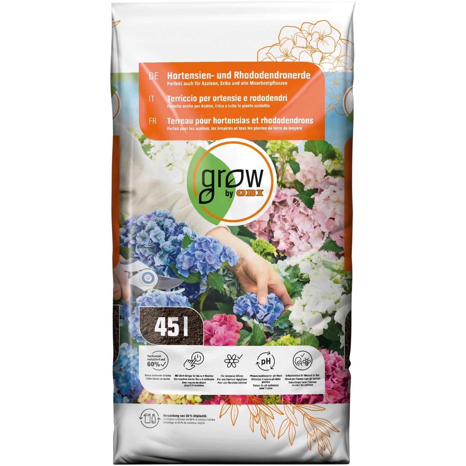 GROW by OBI Hortensien und Rhododendronerde 45 l kaufen bei OBI