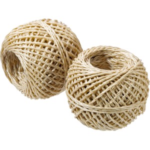 Deux pelotes de corde PP beige, 30 m, en plastique résistant à la déchirure pour une utilisation intérieure et extérieure.