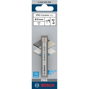 Bosch Diamantbohrer für Keramik, 8 mm, in Verpackung. Trockenbohrer für Fliesen.