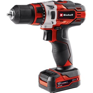 Visseuse sans fil Einhell TE-CD 12/1 Li avec batterie 2 Ah, rouge/noir. Perceuse-visseuse compacte.