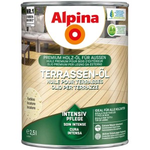 Dose Alpina Terrassen-Öl Farblos 2,5l für Holzpflege im Außenbereich.