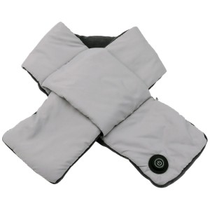 AddLiving Sciarpa Riscaldante Wireless, grigio chiaro, imbottita, con pulsante. Sciarpa riscaldata senza fili per calore mobile.