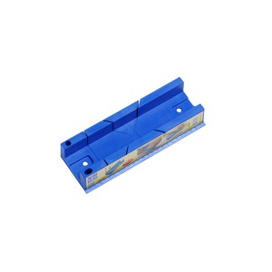 Boîte à onglets LUX Classic bleue en plastique pour des coupes précises.