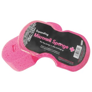 Muc-Off Expanding Microcell Schwamm, pink, für die Fahrradpflege und Motorradreinigung.