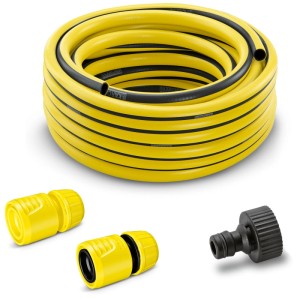 Set Kärcher con tubo per idropulitrice, tubo PrimoFlex giallo (10 m) con raccordi e adattatore per rubinetto.