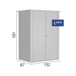 Armoire de terrasse Biohort Romeo, argent métallisé, avec dimensions (181x132x87cm). Idéale balcon et terrasse.
