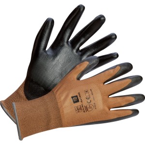Guanti da montaggio LUX taglia 10, guanti da lavoro con rivestimento in PU, idrorepellenti.