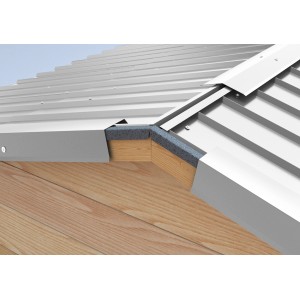 SDF Firstblech taglio, alluminio naturale, 200mm x 2m, per copertura colmo e drenaggio acqua.