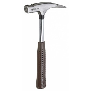 Picard Latthammer No. 298, 800 g, con manico in tubo d'acciaio e porta chiodi magnetico.