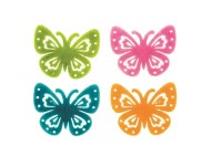 Filzschmetterlinge in 4 Farben 33 x 30 mm / 12 Stk.