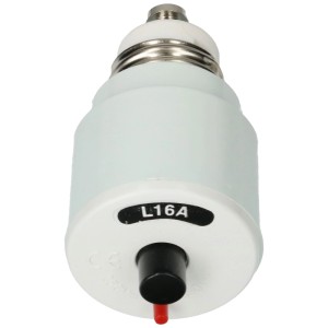 Interruttore automatico a vite 16A per quadri elettrici, design bianco.