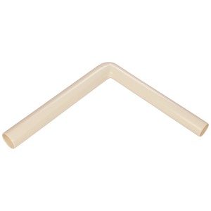 Coude d'évacuation blanc à 90° en plastique pour raccorder réservoir et WC.