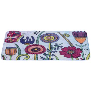 Tappeto bagno Wenko Full Bloom con fiori e farfalle, 45x70 cm.