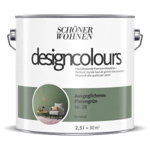 Schöner Wohnen Design colour Verde Pino Equilibrato, pittura murale opaca in secchio da 2,5 l.