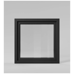 Fenêtre PVC Roro anthracite oscillo-battante, 100x100 cm, DIN gauche.