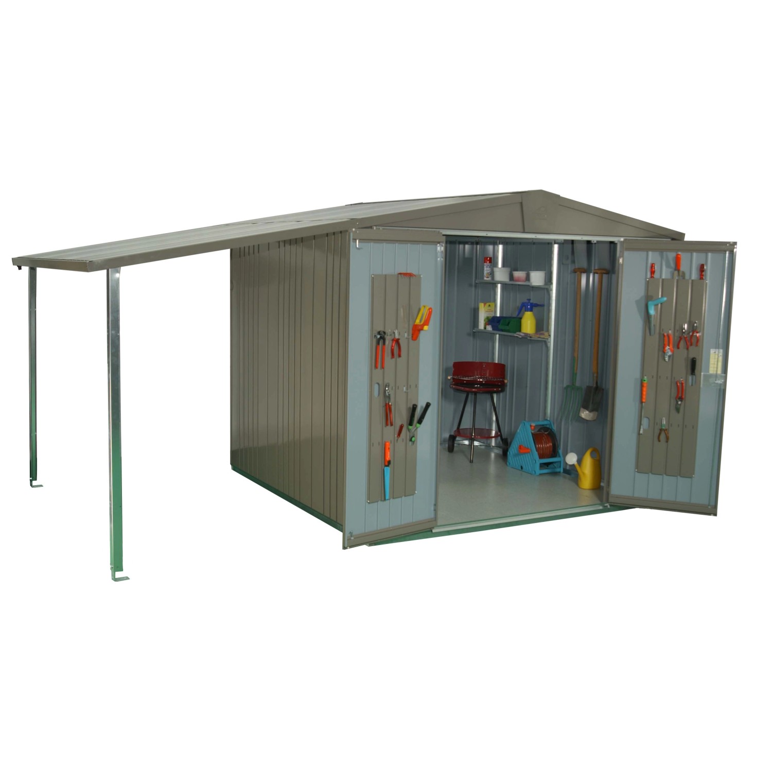 Biohort Seitendach für Gartenhaus Europa Gr. 4 / 5 SilberMetallic