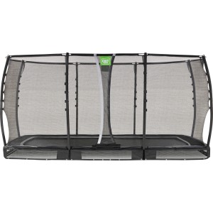 Trampolino interrato nero EXIT Allure Premium 244x427 cm con rete di sicurezza.