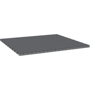 Pavés carrés en béton anthracite (10x10x6 cm) pour allées et terrasses.