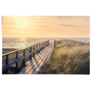 Maxiposter mit Motiv: Holzsteg führt zum Meer bei Sonnenuntergang. Dekoratives Poster im Format 61x91,5 cm.
